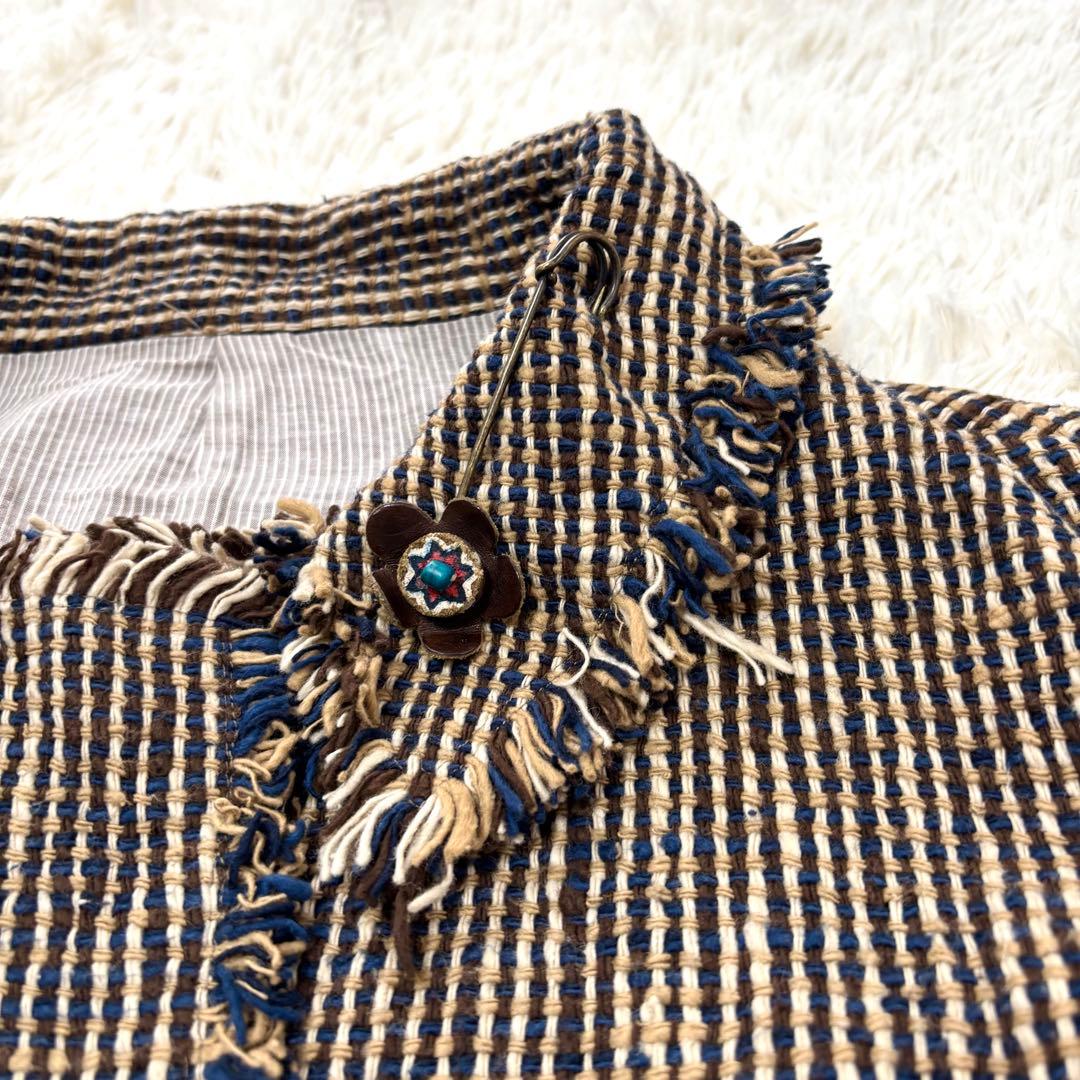 45R フォーティーファイブアール ツイードジャケット フリンジ ベージュ