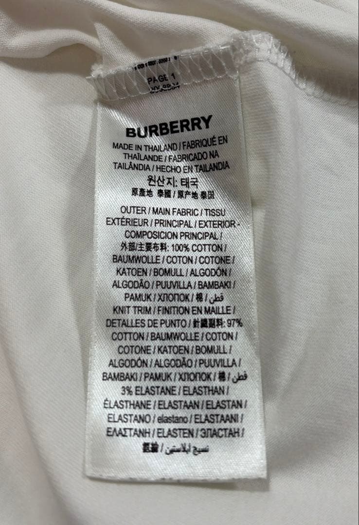 美品⭐︎BURBERRY バーバリー　レディース半袖Tシャツ　白　サイズS