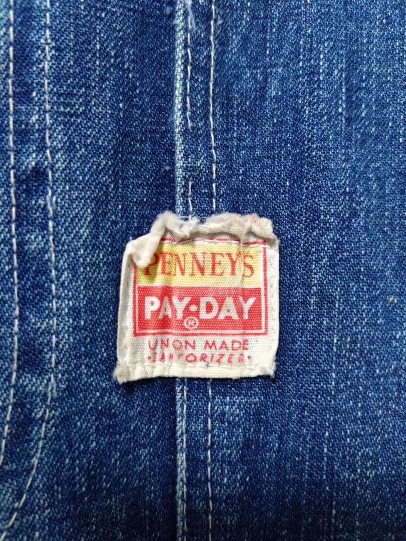 JCPenney PAY-DAYデニムカバーオール50sヴィンテージ着丈訂正