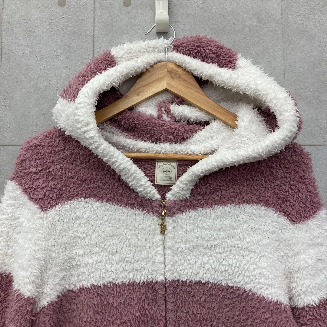 gelato pique ルームウェア 上下 セットアップ ボーダー F 白 紫