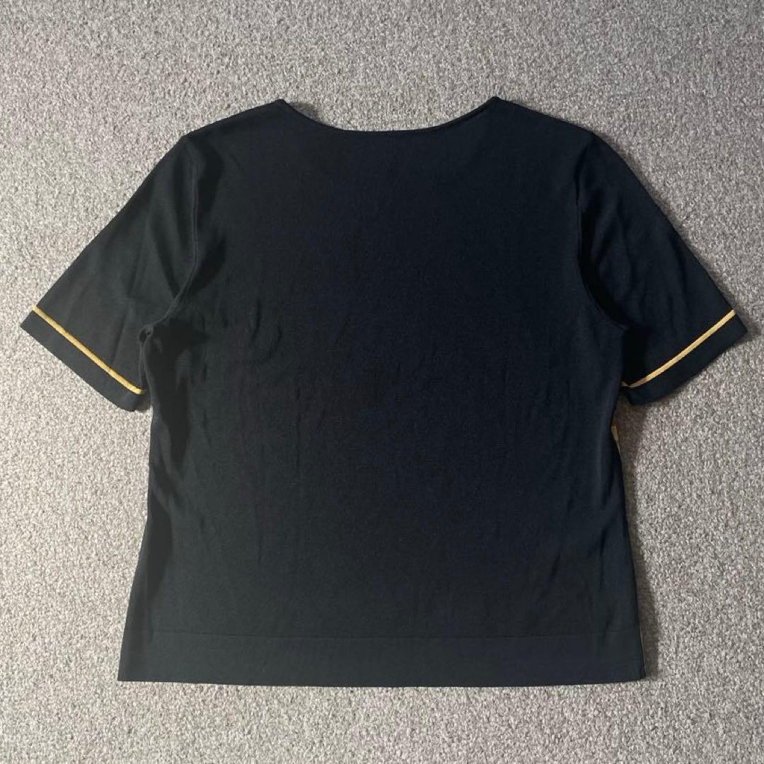 美品 LEONARD レオナール 半袖トップス L 金花柄 日本製 アセテート
