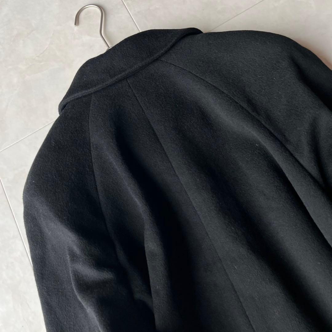 美品✨ 最高級カシミヤ100% ロングコート 上質ブラック 黒 9号　M