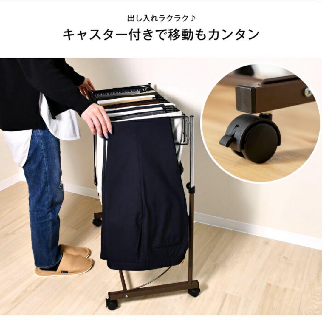 【美品】足立製作所 滑らない スラックスハンガー 20本掛け ホワイトA 日本製