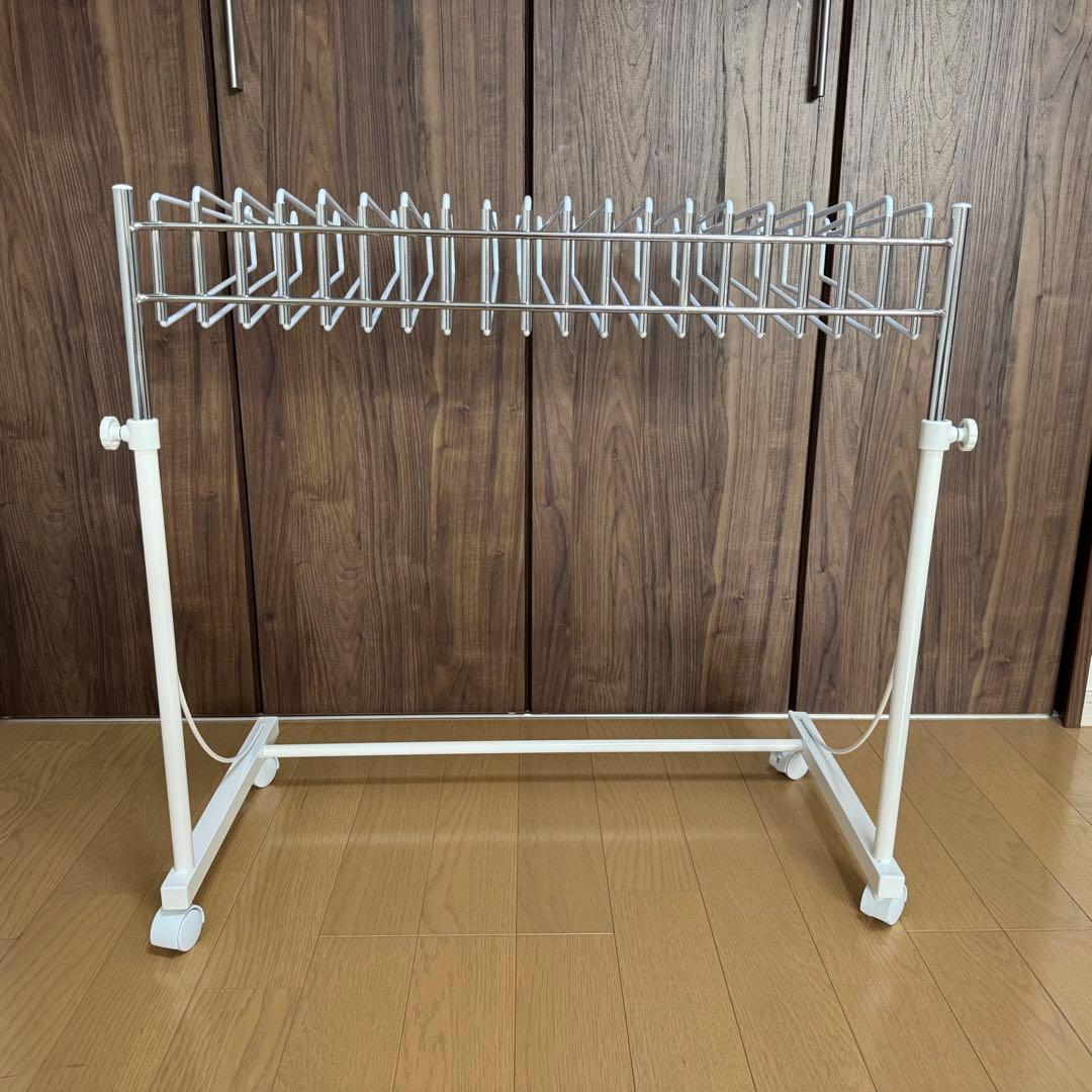 【美品】足立製作所 滑らない スラックスハンガー 20本掛け ホワイトA 日本製