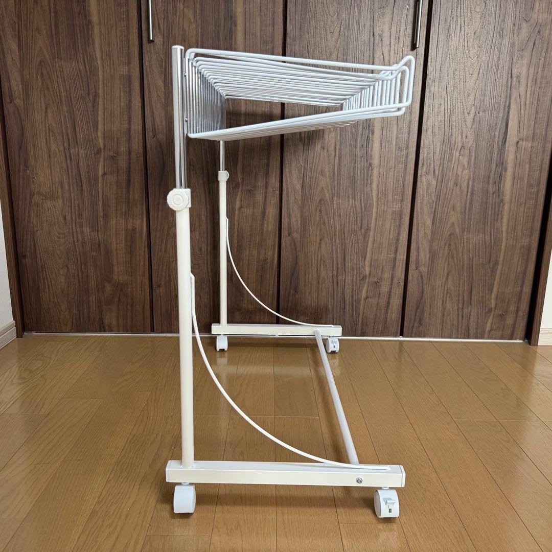 【美品】足立製作所 滑らない スラックスハンガー 20本掛け ホワイトA 日本製
