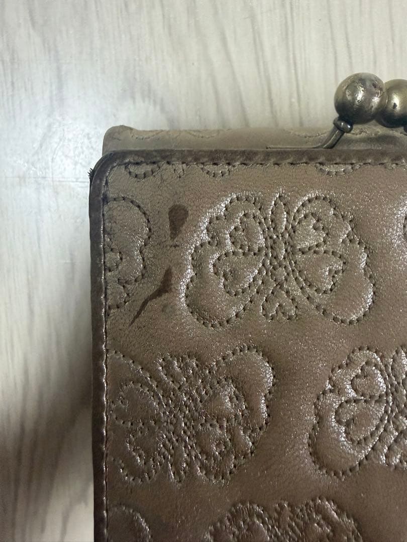 ANNA SUI アナスイ　3つ折り財布　蝶々　ゴールド　金　アンティーク