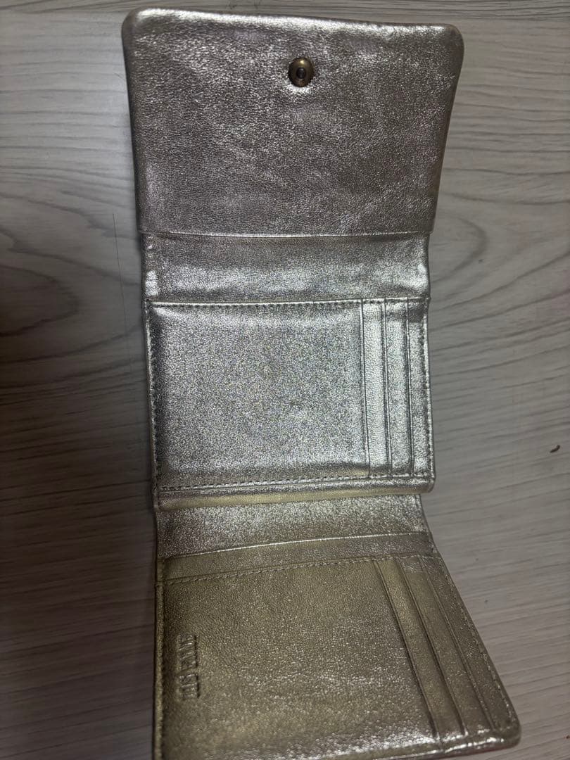 ANNA SUI アナスイ　3つ折り財布　蝶々　ゴールド　金　アンティーク