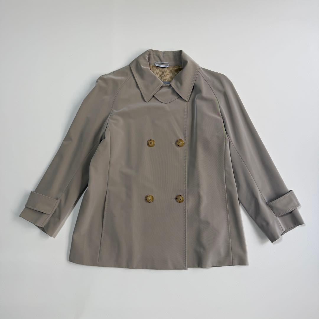 銀タグ✨ MaxMara イタリア製 ショートコート 40 裏地ロゴモノグラム