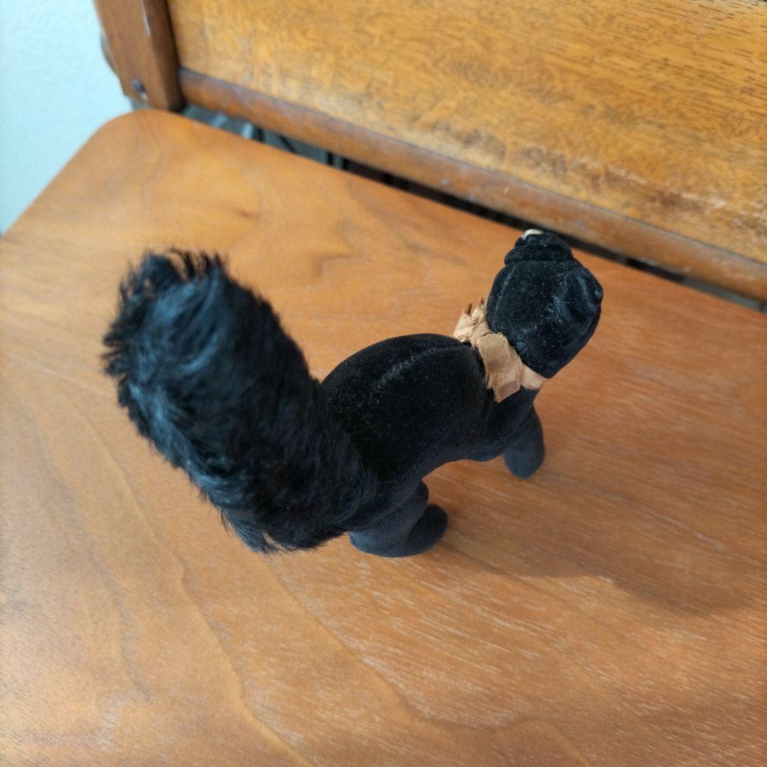 ビンテージ　シュタイフ　トム　キャット　黒猫　別珍製　高さ１０cm　③