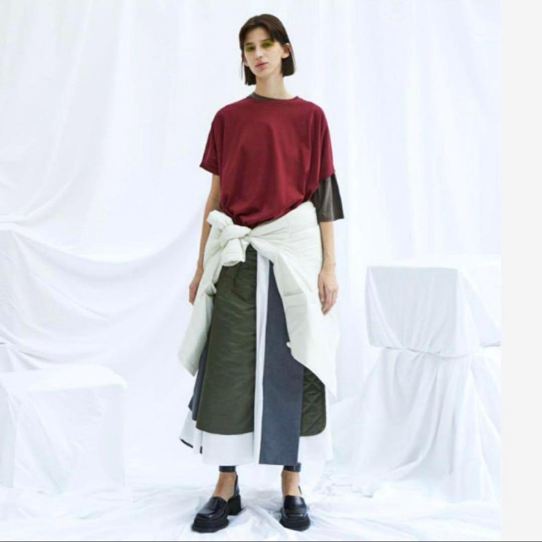 【最終価格】ENFOLD ナイロンツイル Mix Fabric スカート