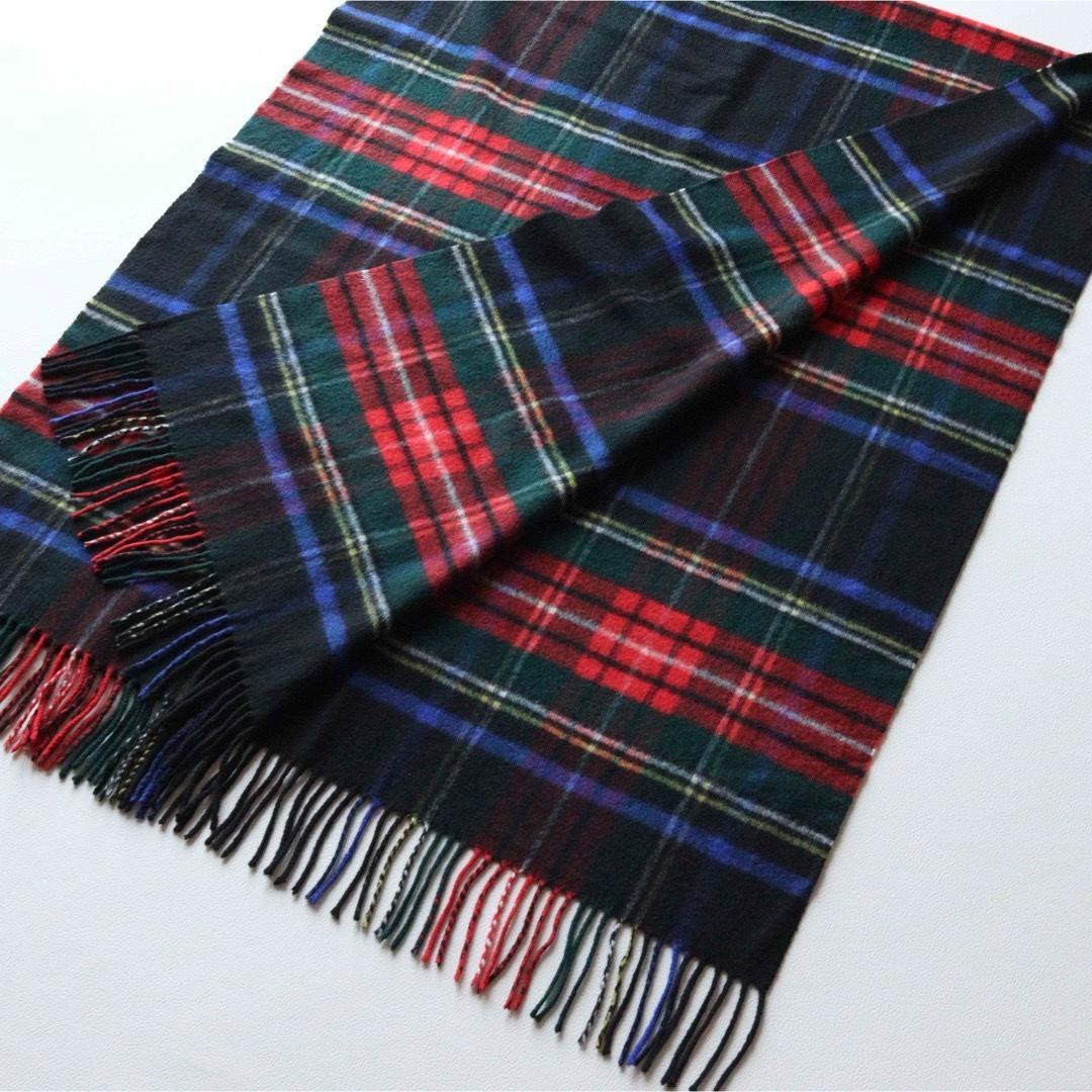 5425【美品】ジョンストンズ　大判ストール ウール カシミヤ 旧タグ