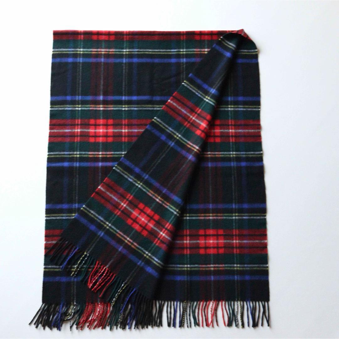 5425【美品】ジョンストンズ　大判ストール ウール カシミヤ 旧タグ