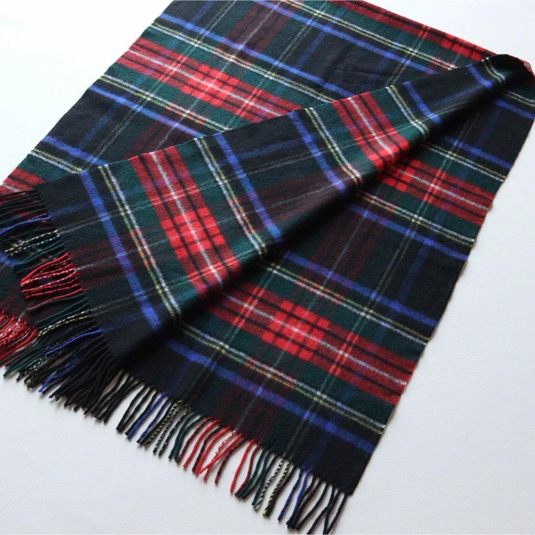 5425【美品】ジョンストンズ　大判ストール ウール カシミヤ 旧タグ