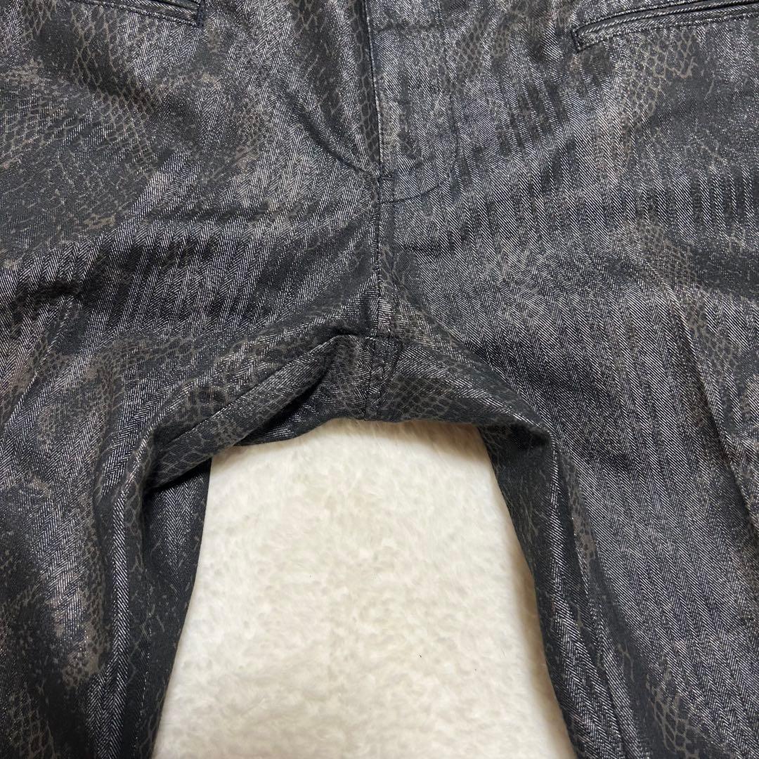セマンティックデザイン 微光沢 蛇柄 パンツ y2k archive レア LL