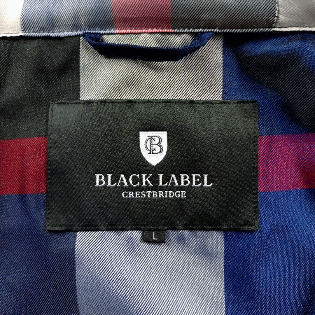 BLACK LABEL　フーデットパーカー　ブラックチェック　ロゴ　ネイビー