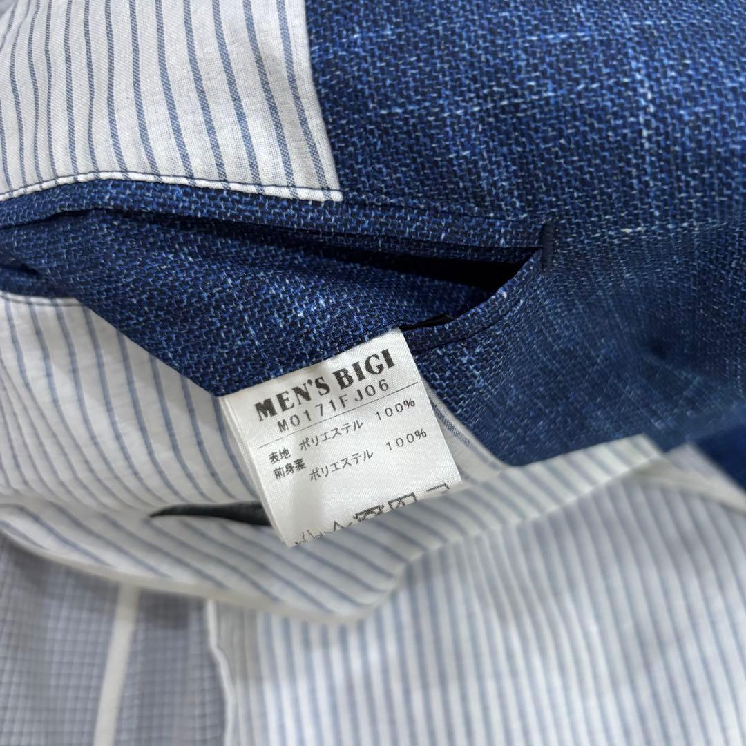 【極美品】Men's BIGI トラベルジャケット ノーカラージャケット