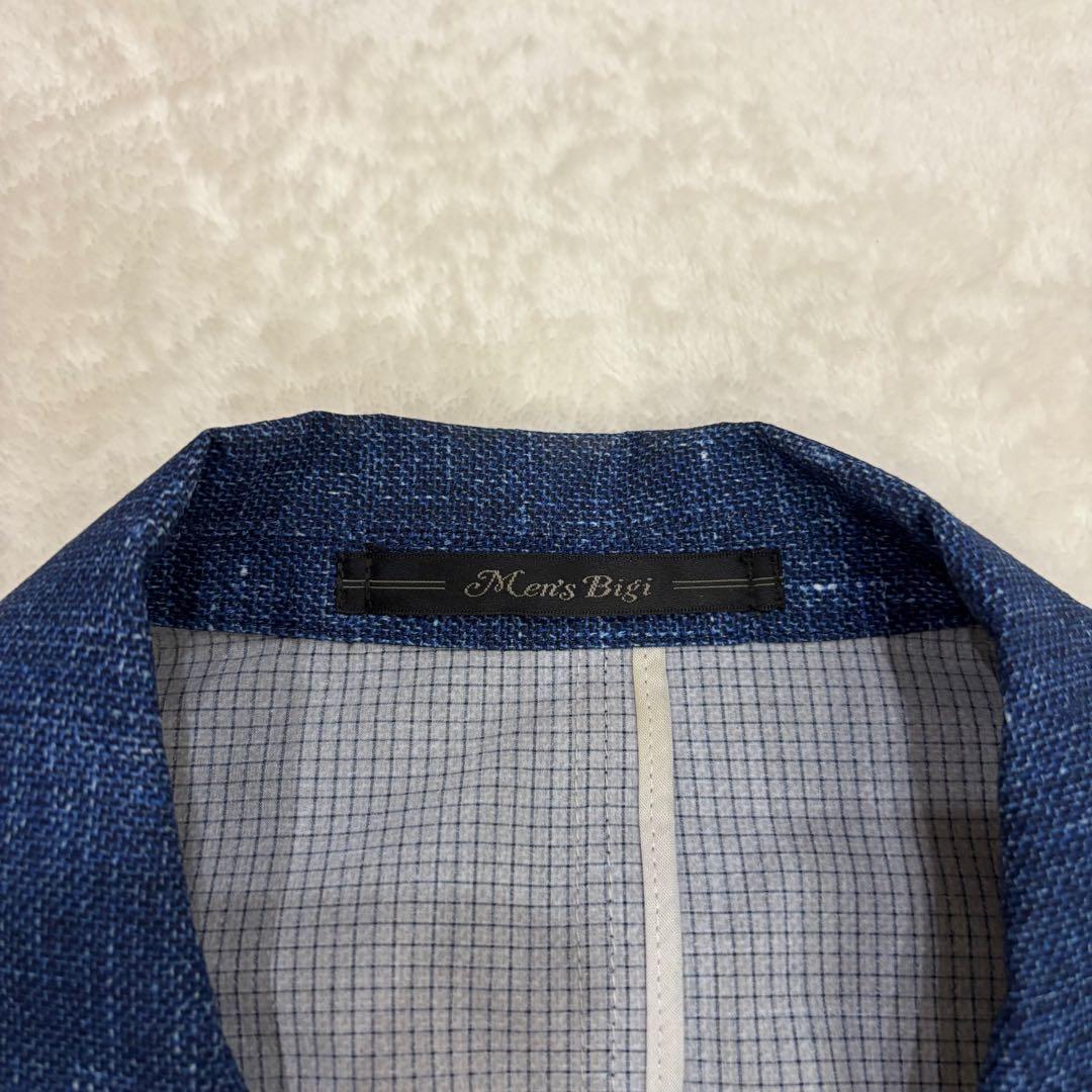 【極美品】Men's BIGI トラベルジャケット ノーカラージャケット