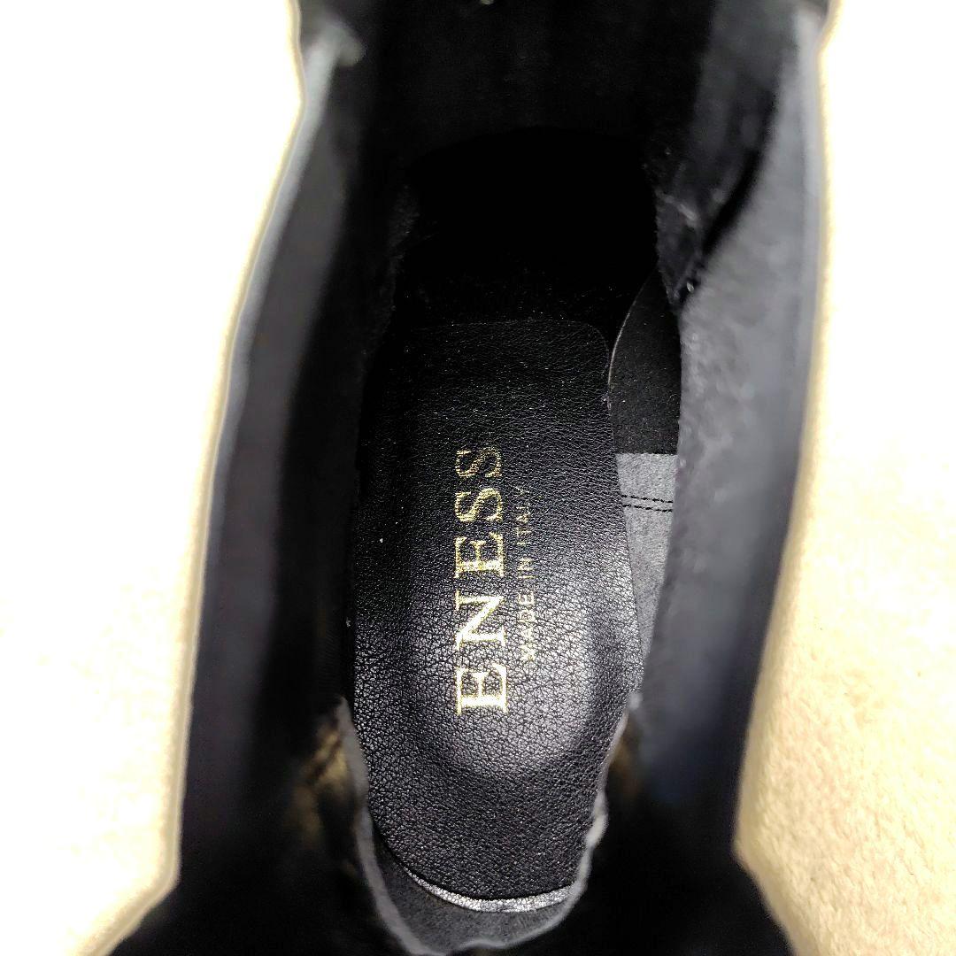 未使用級 ENESS エネス サイドゴアブーツ 厚底 トラックソール 黒色