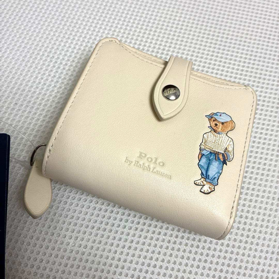 新品　ポロラルフローレン　二つ折り財布　コンパクトウォレット　ポロベア