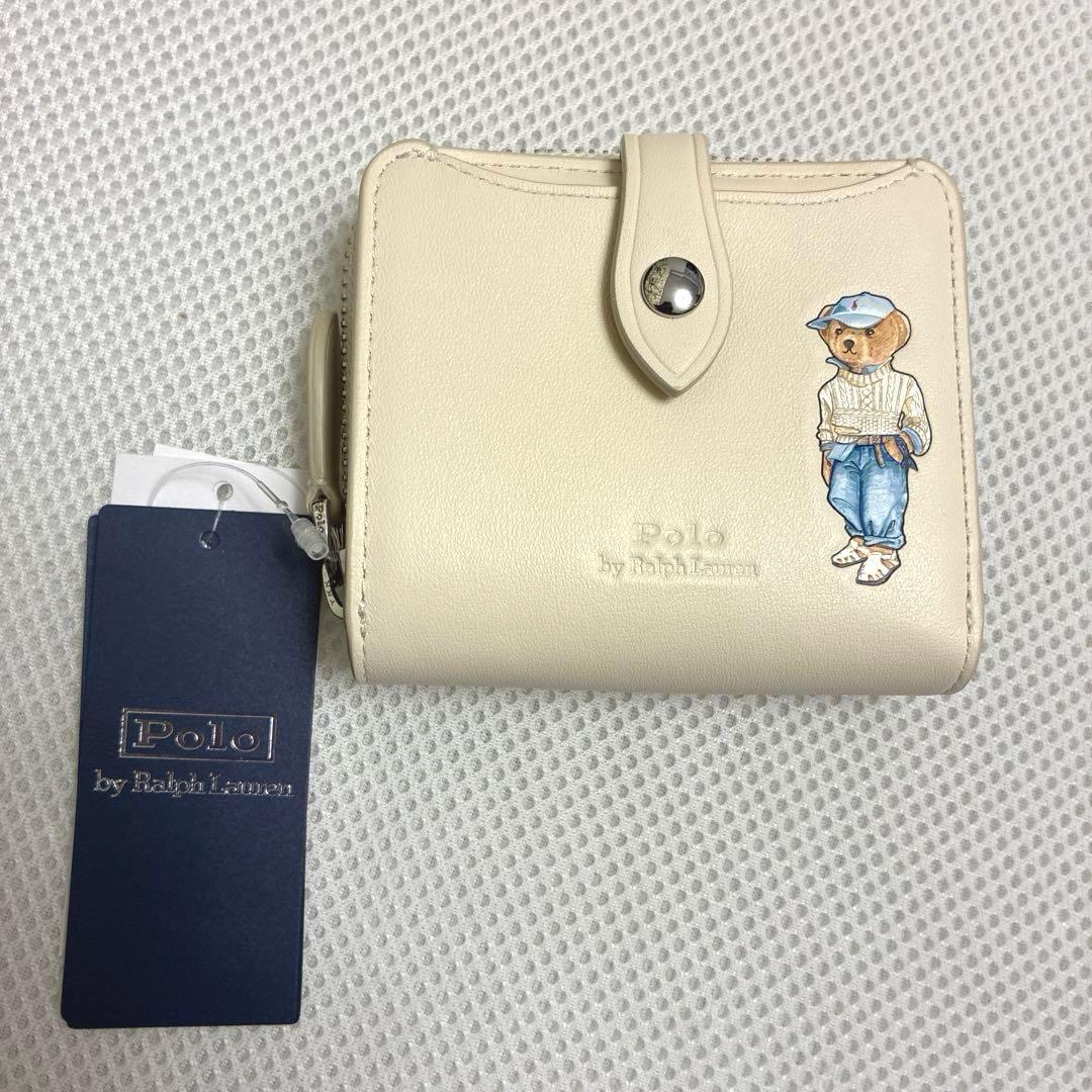 新品　ポロラルフローレン　二つ折り財布　コンパクトウォレット　ポロベア