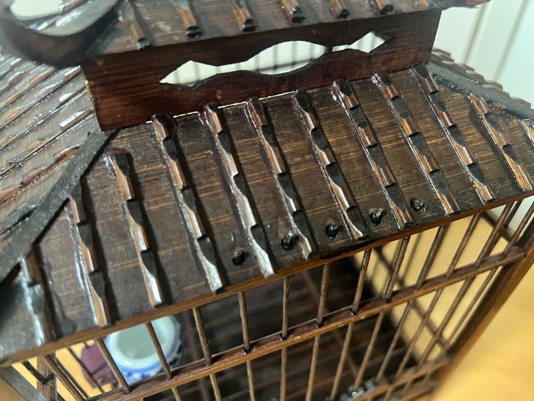 アンティーク 木製 鳥籠 鳥かご レトロ 吊り下げ式