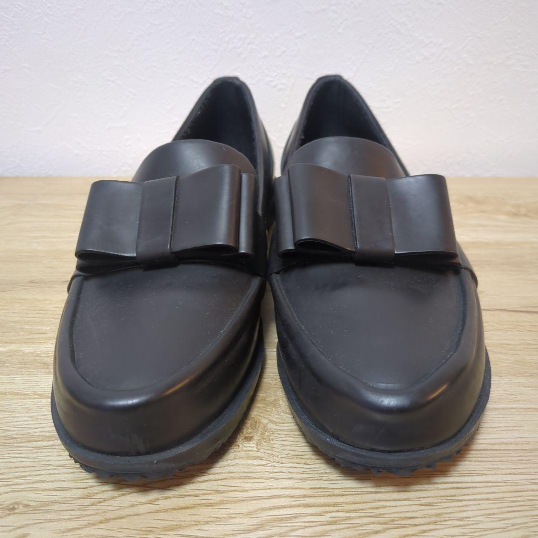 美品　DIANA ダイアナ ラバー スリッポン 黒パンプス レインシューズ　24