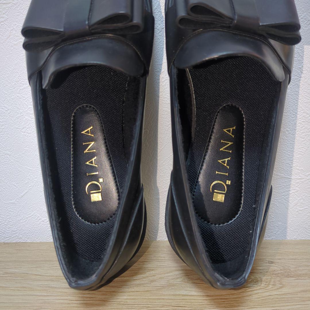 美品　DIANA ダイアナ ラバー スリッポン 黒パンプス レインシューズ　24