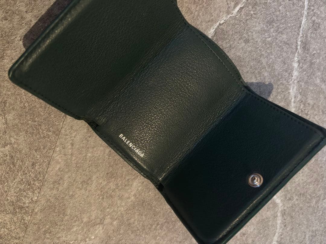BALENCIAGA バレンシアガ　三つ折り財布ペーパーミニウォレット　グリーン