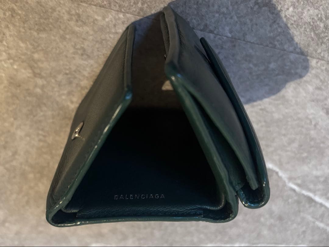 BALENCIAGA バレンシアガ　三つ折り財布ペーパーミニウォレット　グリーン