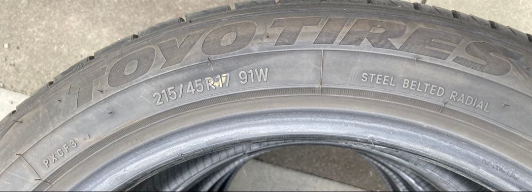 TOYO TIRES 215/45R17 25年製 夏タイヤ【南-156 ①】