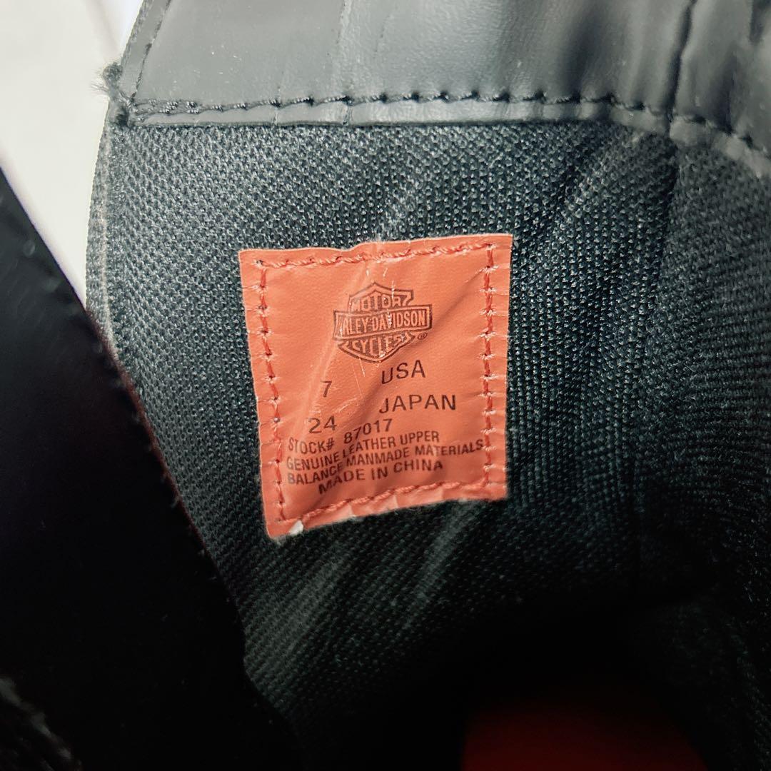 Harley-Davidson ブラックレザーエンジニアブーツ スタッズ付き