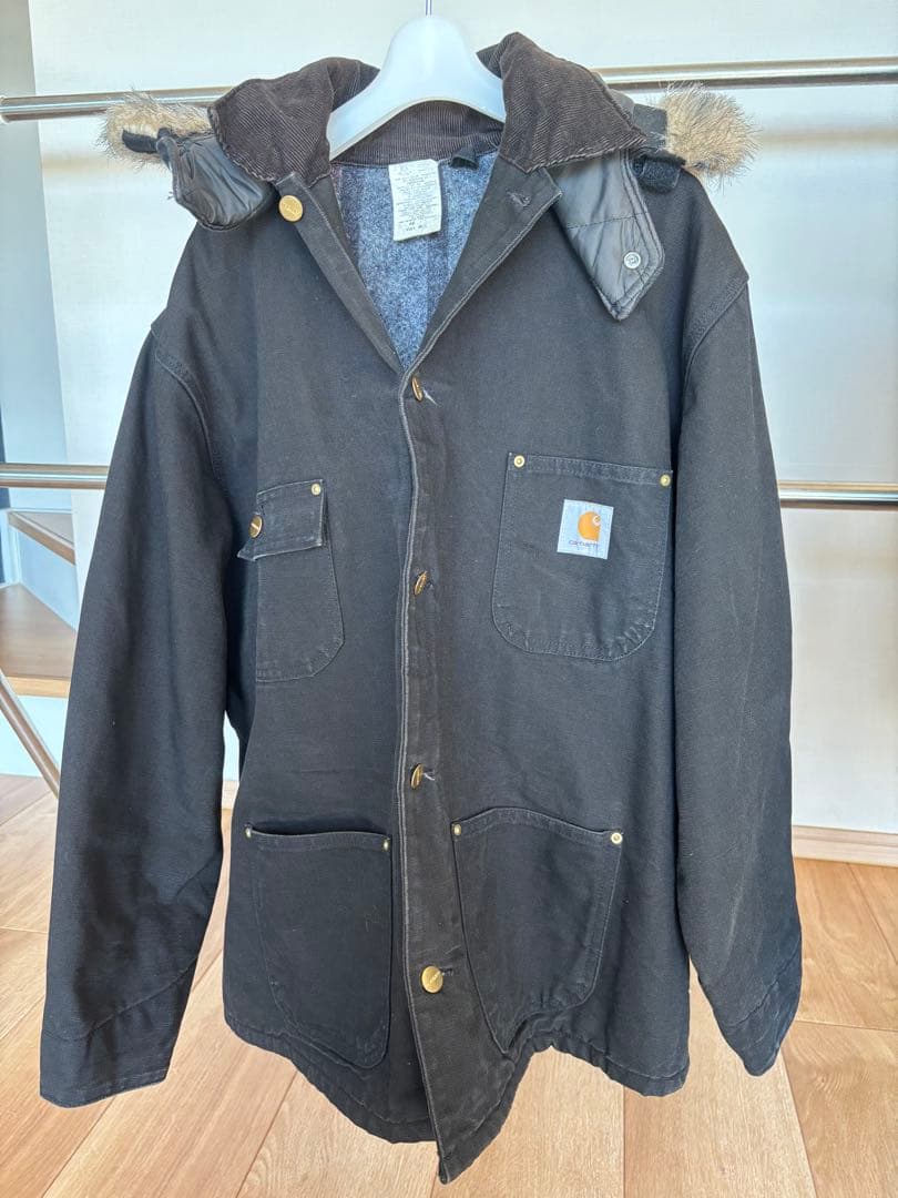Carhartt カバーオール ブラック　フード付き