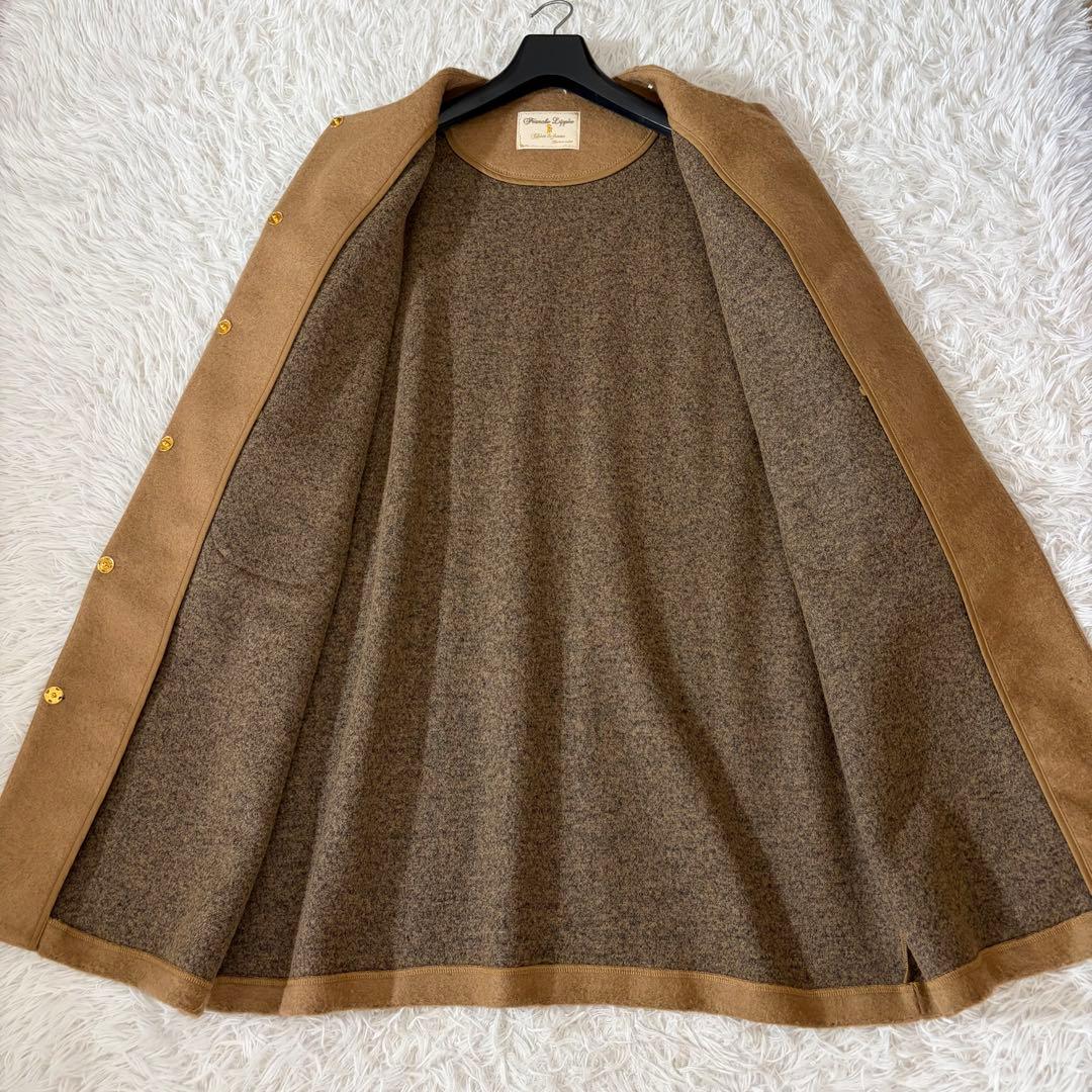 フランシュリッペ 2019ポンポンコート ノーカラー ボリュームスリーブ