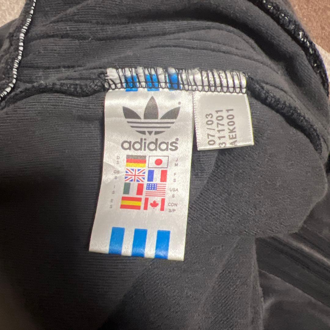 90s adidas ベロアトラックパンツ ジャージ ブラック黒金 常田大希着用