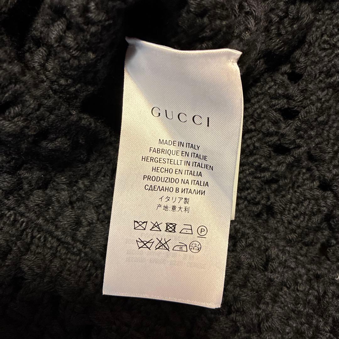 GUCCI鍵編み　ニット　ジャケット、カーディガンS ブラック