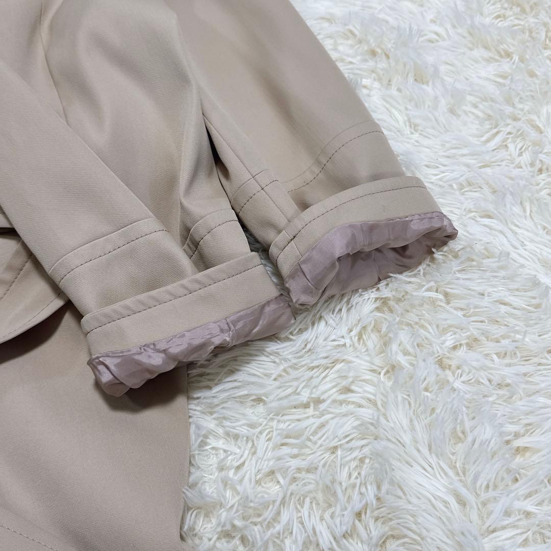極美品　ANAYI　ロングコート　ノーカラー　ベルトコート　ベージュ　38