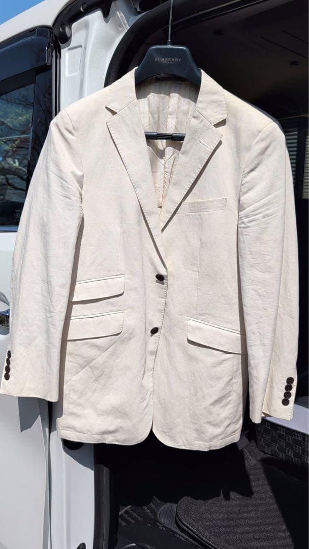【試着のみ】BURBERRY BLACL LARBEL スーツ上下　アイボリー