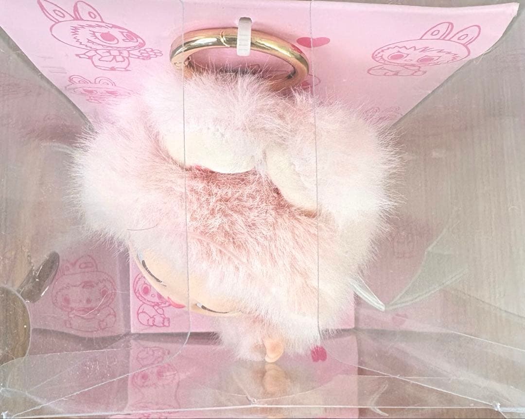 Zimomoジモモ　ピンク　ANGEL ふわふわぬいぐるみ　ホワイト羽