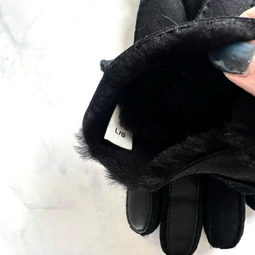 UGG　アグ　レザー　黒　ブラック　手袋　　サイズL