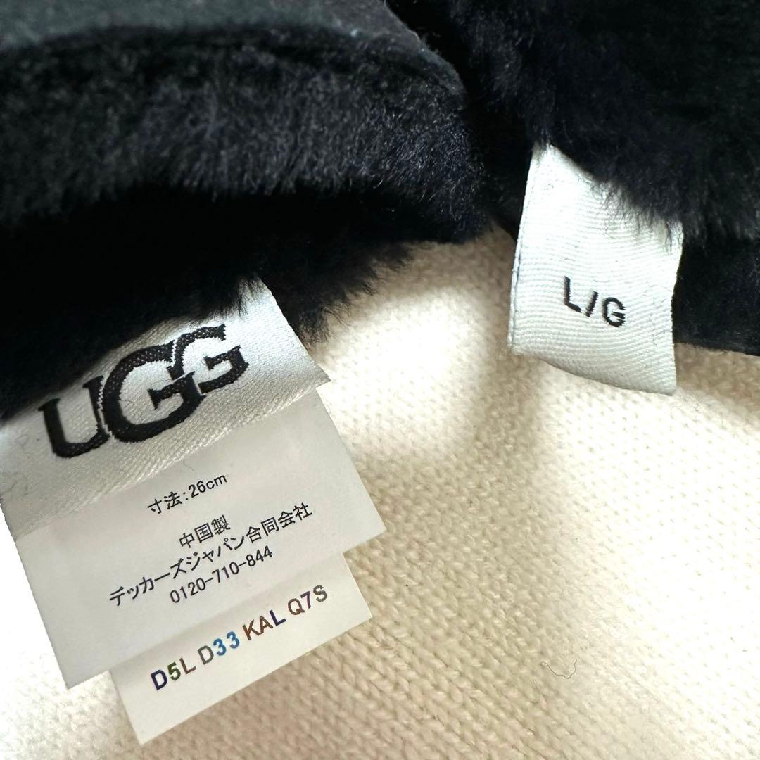 UGG　アグ　レザー　黒　ブラック　手袋　　サイズL