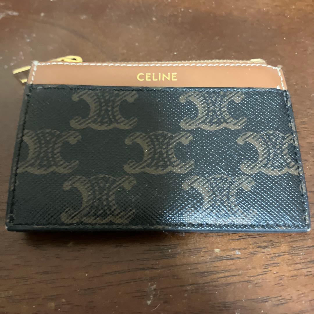 CELINE 三つ折り財布 ブラック ブラウン美品