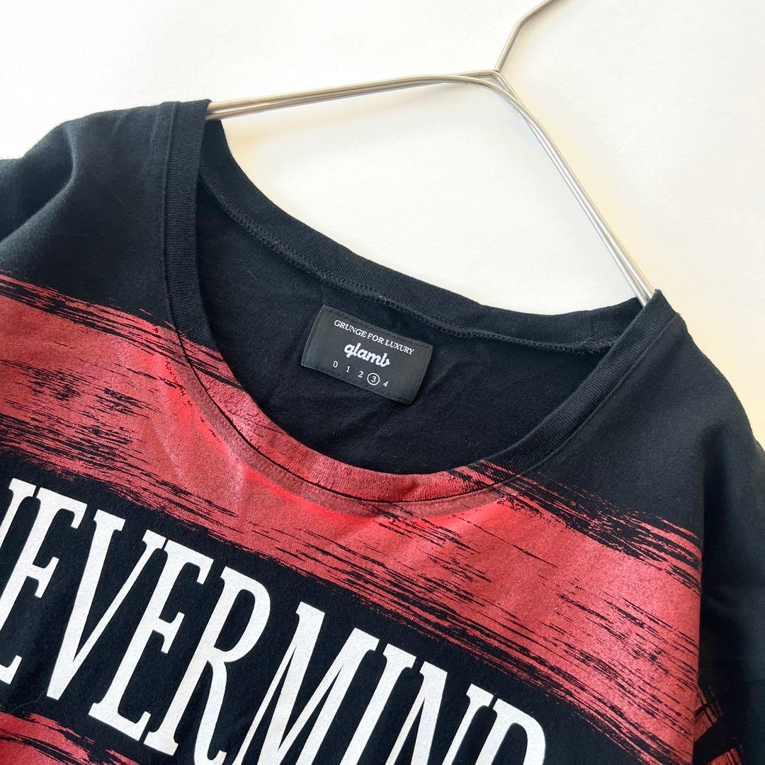 グラム オーバーサイズ Tシャツ NEVERMIND プリント