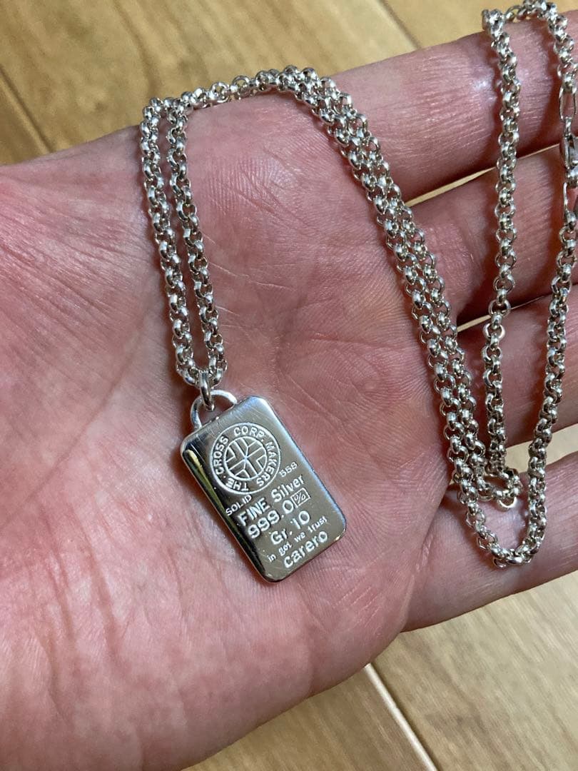 fine silver 999 インゴッド型 ペンダント シルバーバー 925