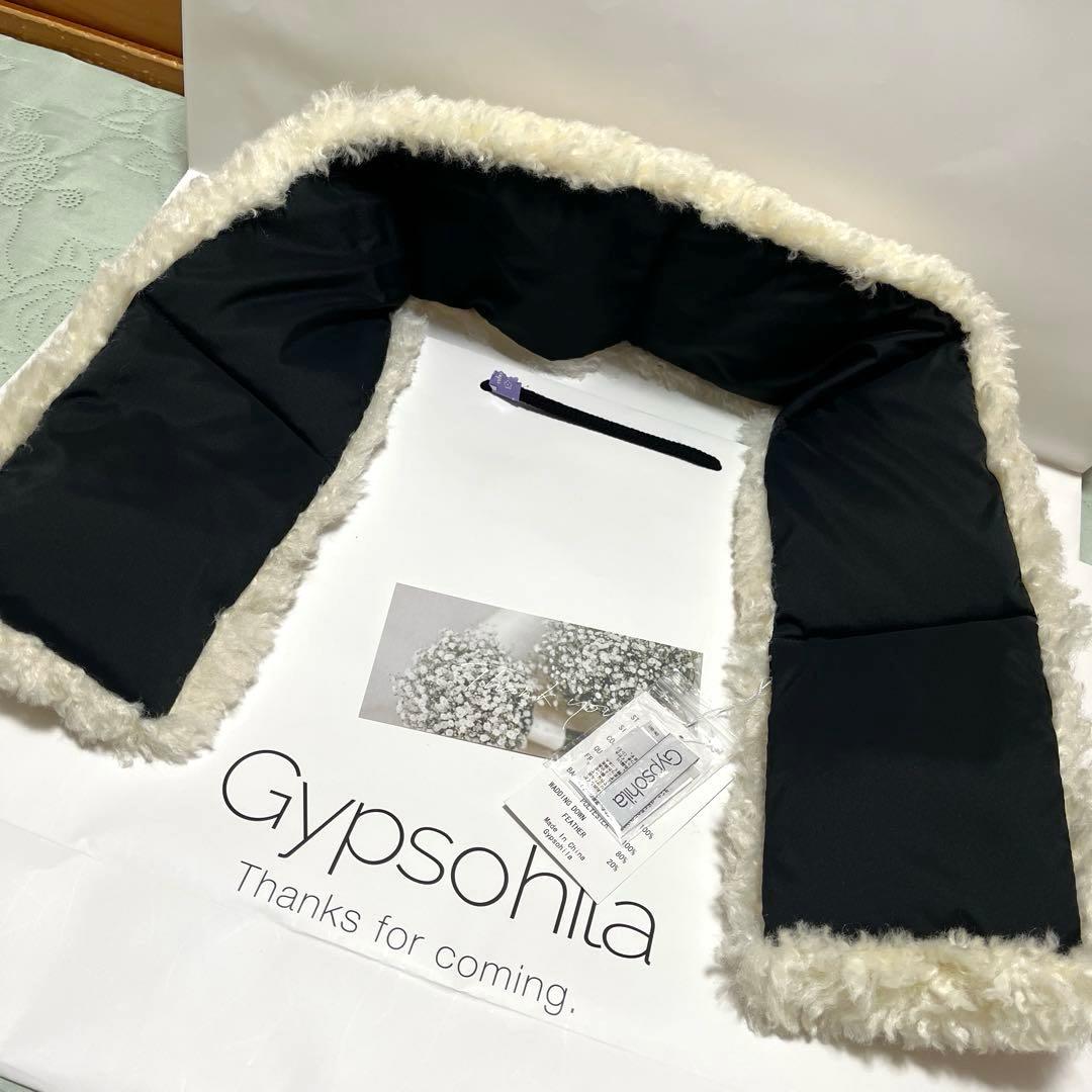 タグ付き。gypsohila シプソフィア ボアダウンマフラー(リバーシブル)