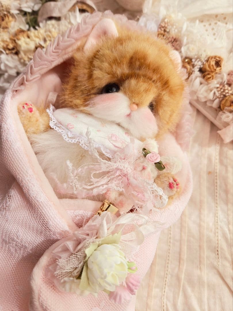 ꫛꫀꪝ✧‧˚babyちゃとらねこちゃん♡おくるみ付き♪テディベア