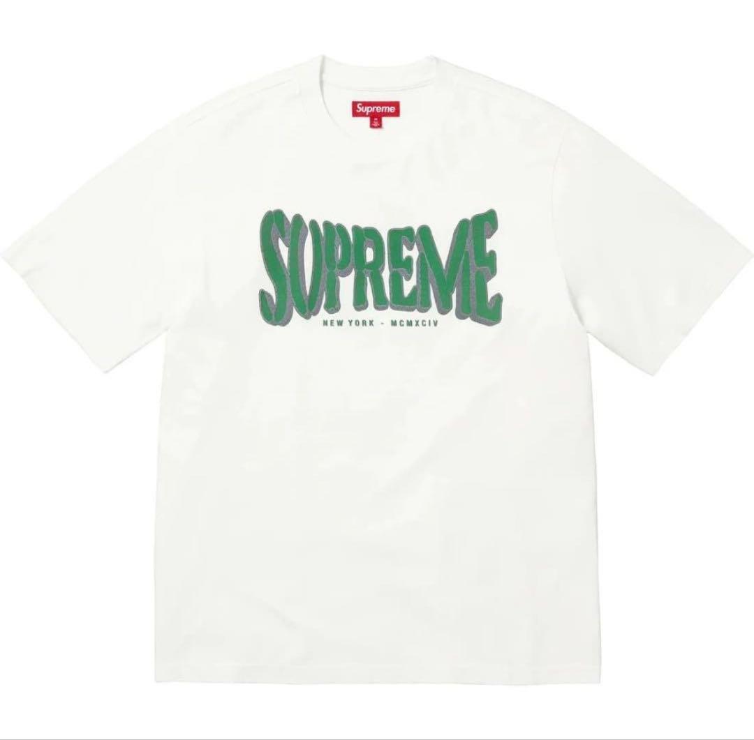 Supreme Flocked Washed S/S Top ホワイト　M