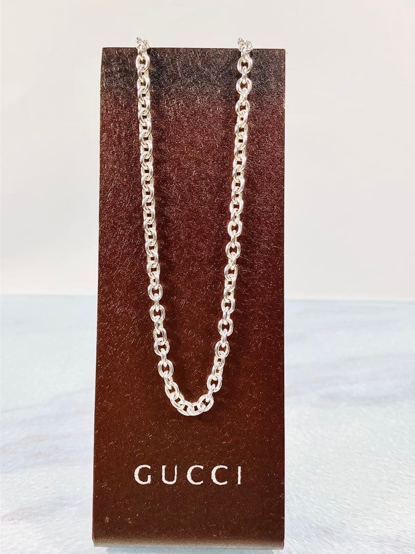 【超美品】GUCCI オーバルチェーン ネックレス 男女兼用 55cmタイプ