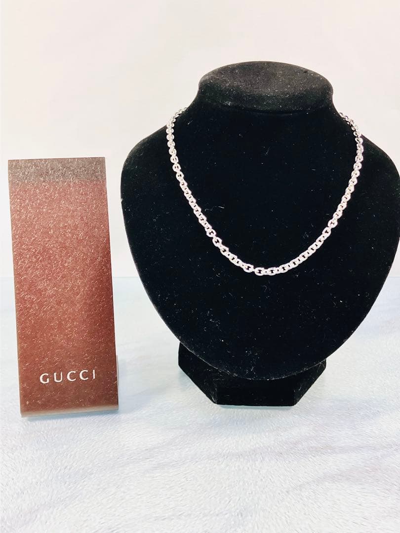 【超美品】GUCCI オーバルチェーン ネックレス 男女兼用 55cmタイプ