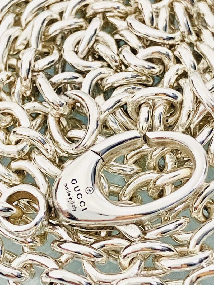 【超美品】GUCCI オーバルチェーン ネックレス 男女兼用 55cmタイプ
