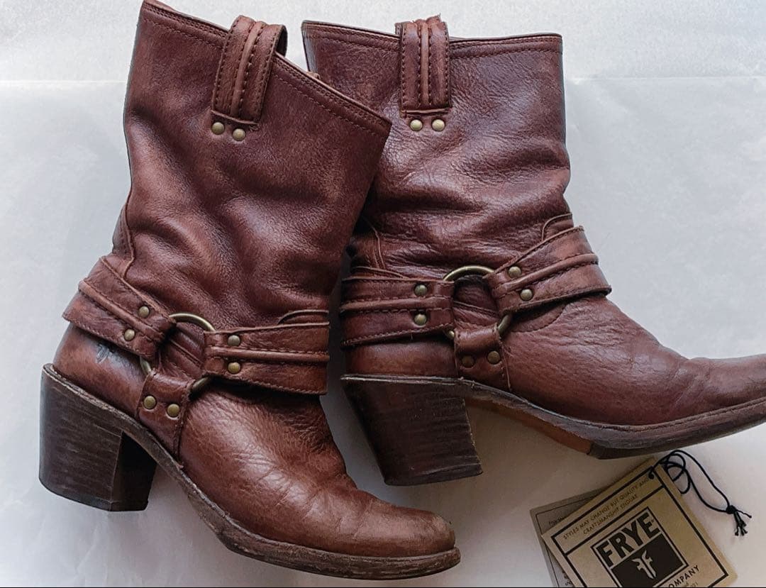 FRYE フライ ハーネスブーツ バイカーブーツ US 7.5 ダークブラウン